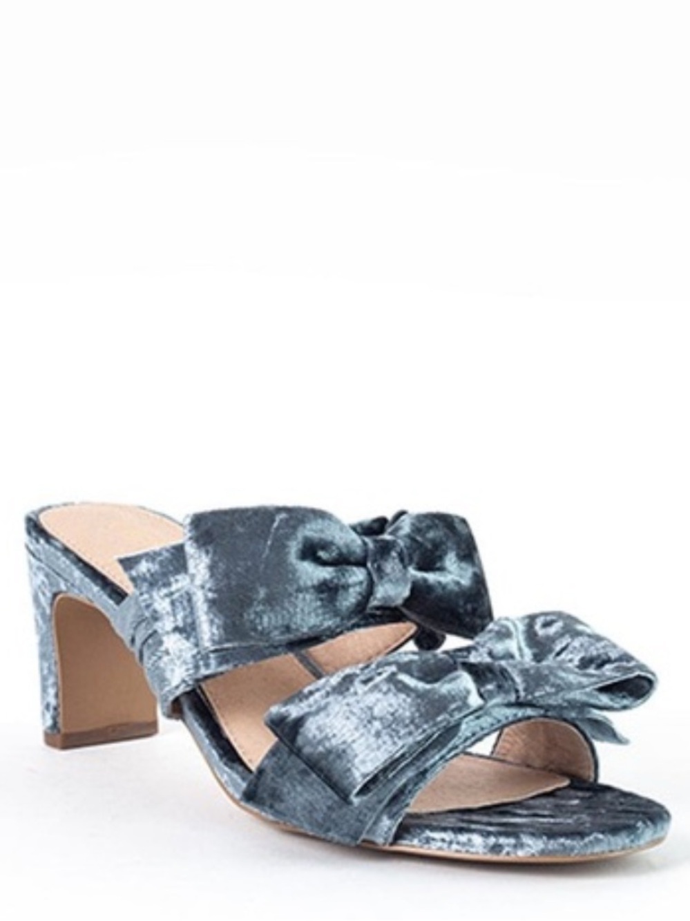 CECELIA NEW YORK Velvet Knot Slide Sandal - Steel Blue